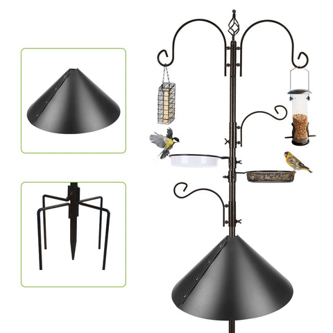 MIXXIDEA outdoor bird feeder stand complements yard aesthetics.