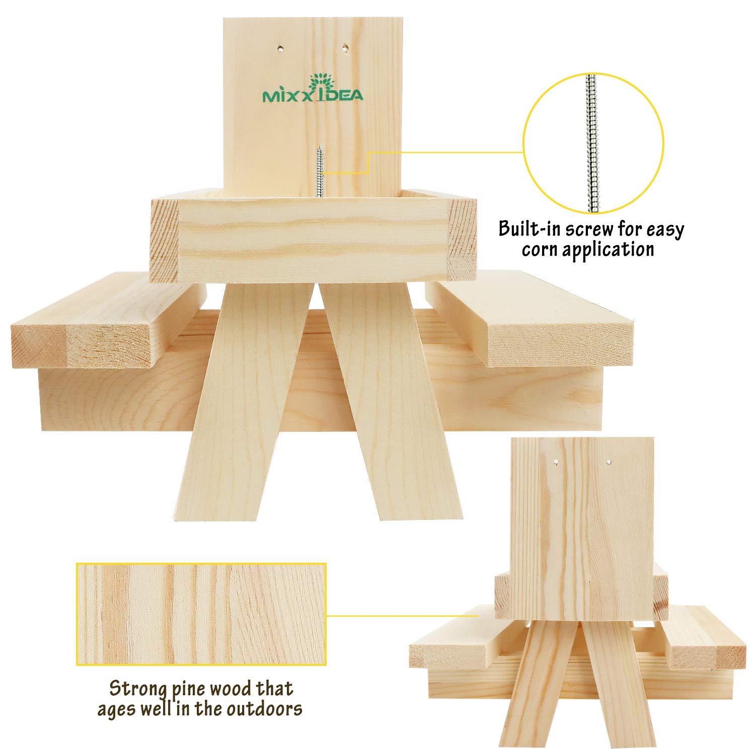 MIXXIDEA Outdoor wildlife feeder station blends with nature.