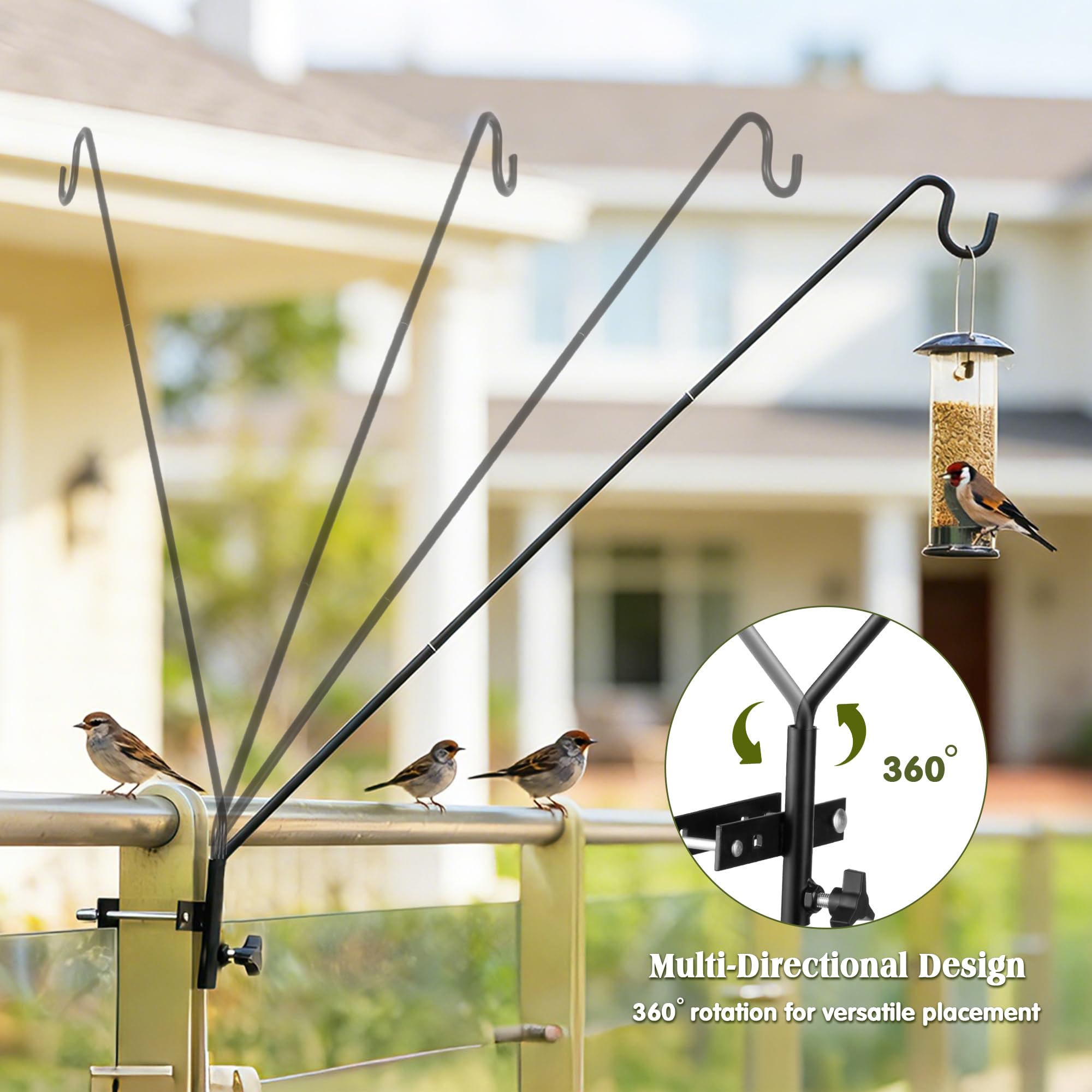 MIXXIDEA plant bracket and bird feeder hook combo for planters