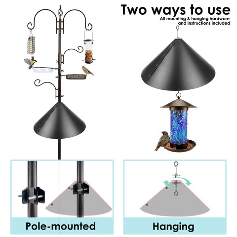 MIXXIDEA planter hanger attachment adds garden décor while feeding birds.
