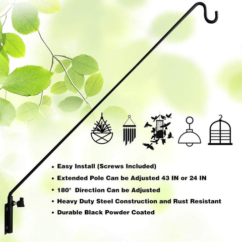 MIXXIDEA rust-resistant black bracket built to hold feeders, planters, and lanterns