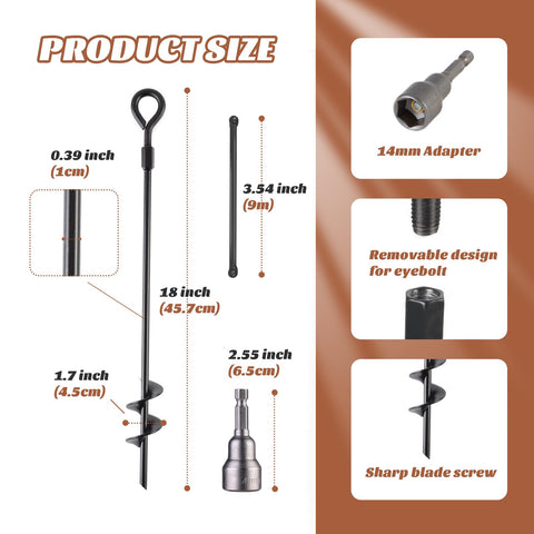 MIXXIDEA screw-in ground stake in solid metal resists rust.