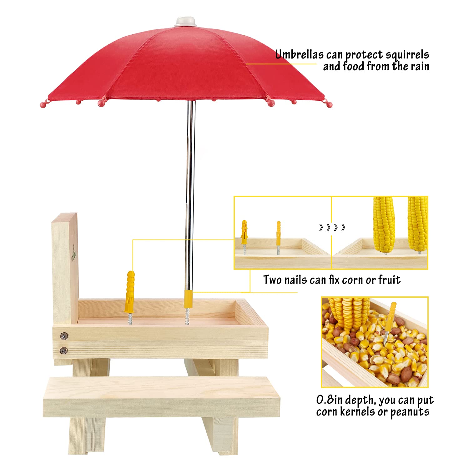 MIXXIDEA Solid Cedar Wood Table blends with outdoor scenery.