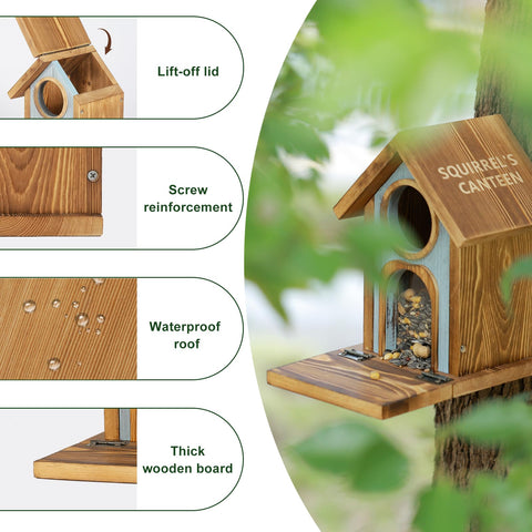 MIXXIDEA squirrel feeder two openings for diverse treats
