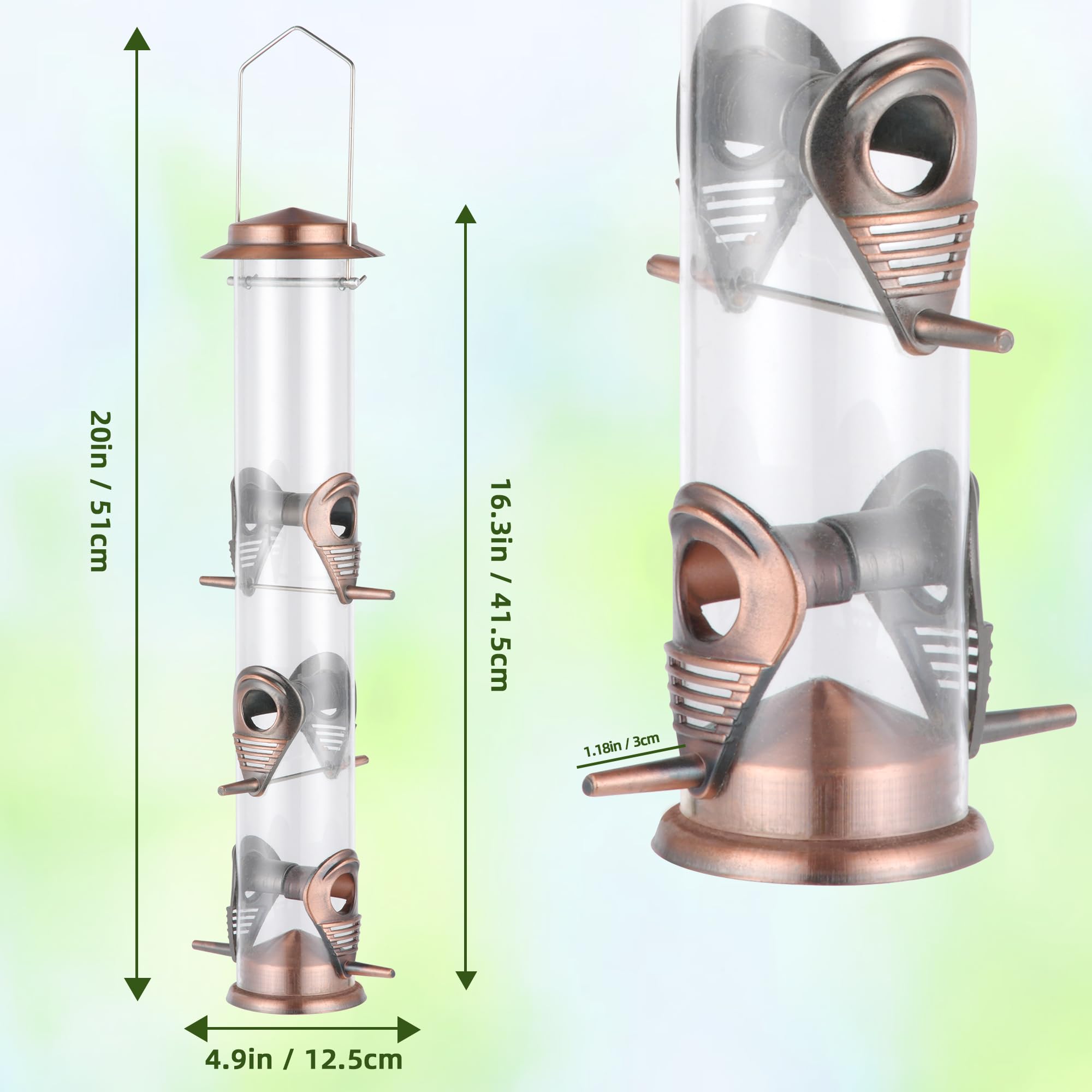 Chew-resistant MIXXIDEA bird feeder designed to deter pests