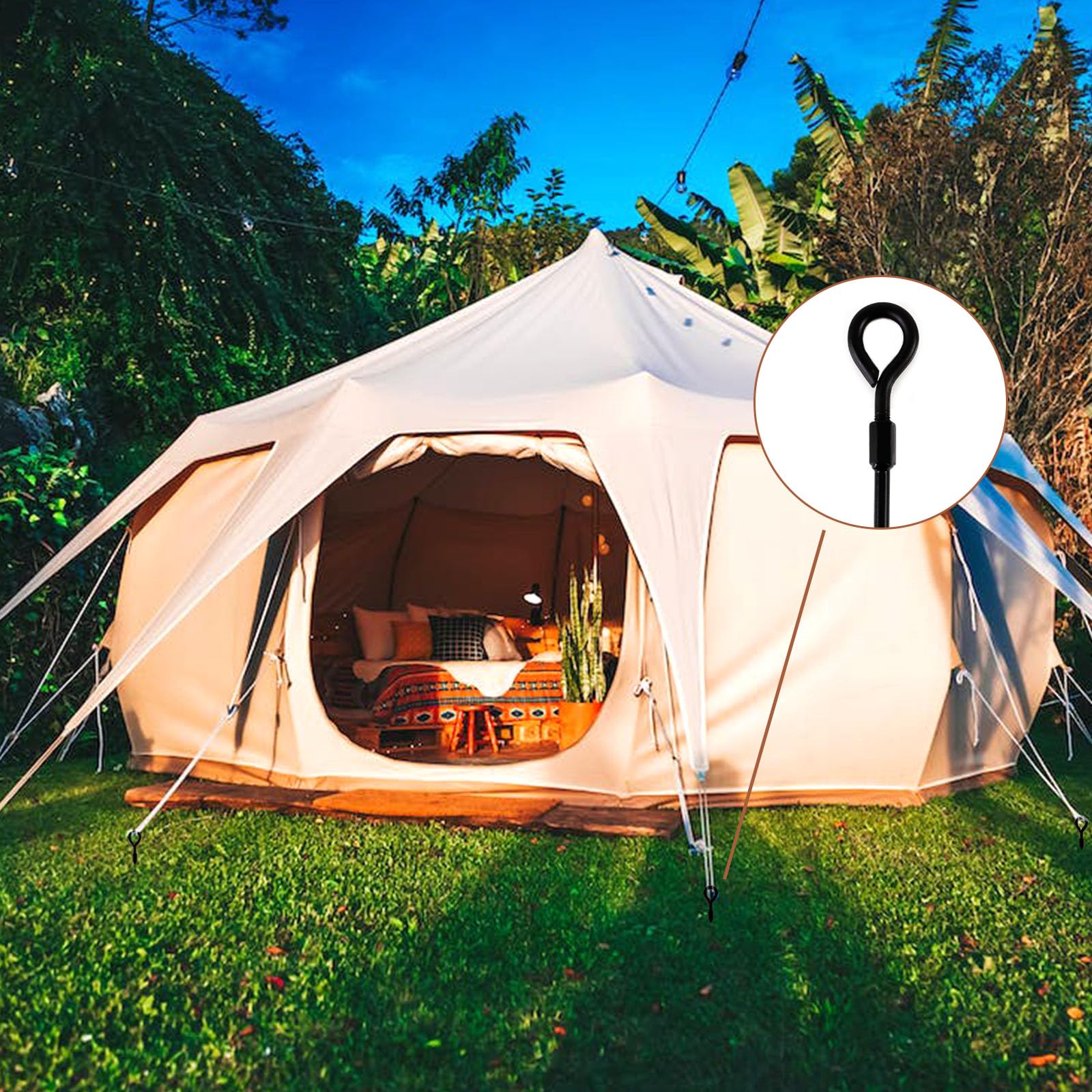 MIXXIDEA tent and canopy anchor holds shelters firmly.