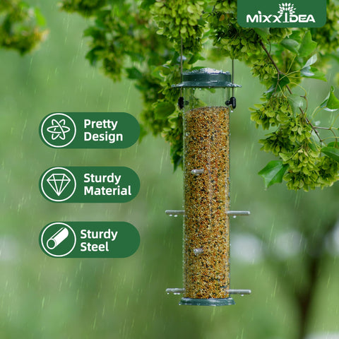 MIXXIDEA Clear tube shows seed level for easy refills.