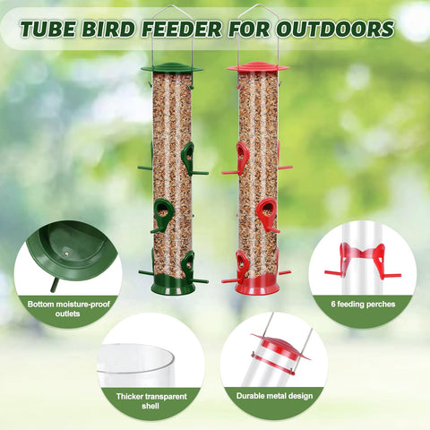 MIXXIDEA weatherproof tube feeder ready for garden use