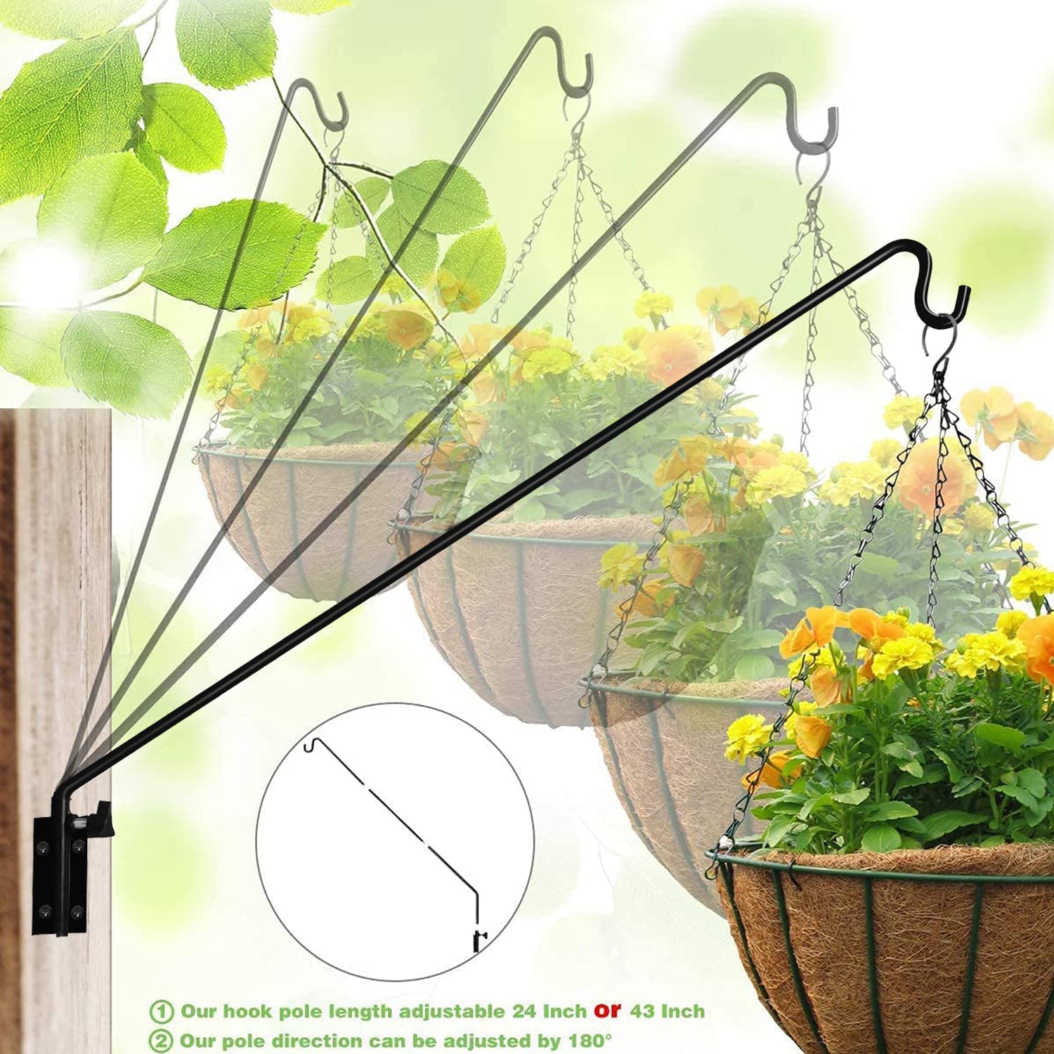 MIXXIDEA wall-mount bracket for bird feeders with adjustable height.