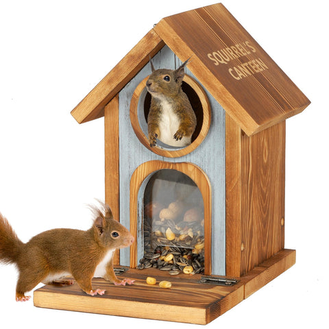 MIXXIDEA wooden squirrel feeder large-capacity design for nuts and chestnuts