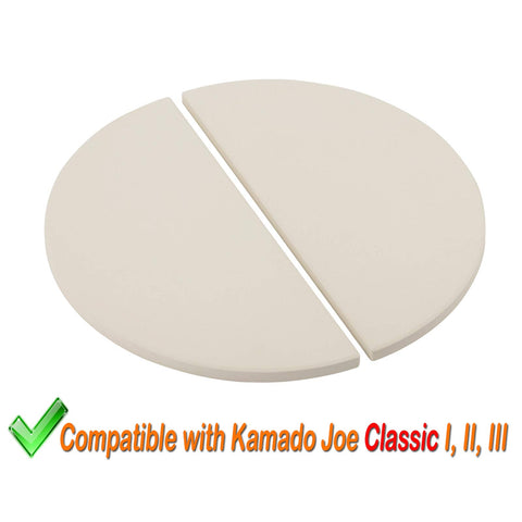 MixRBBQ BBQ Future ceramic deflectors mounted in Kamado Joe Classic I-III for convection