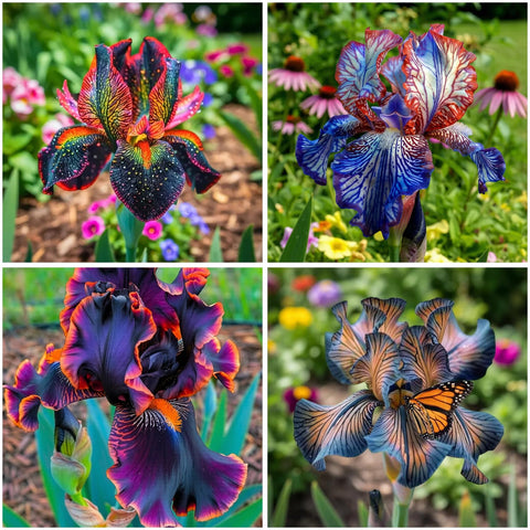 Mixrug 75+ Mix Iris Seeds show dwarf blooms for vibrant border gardens.