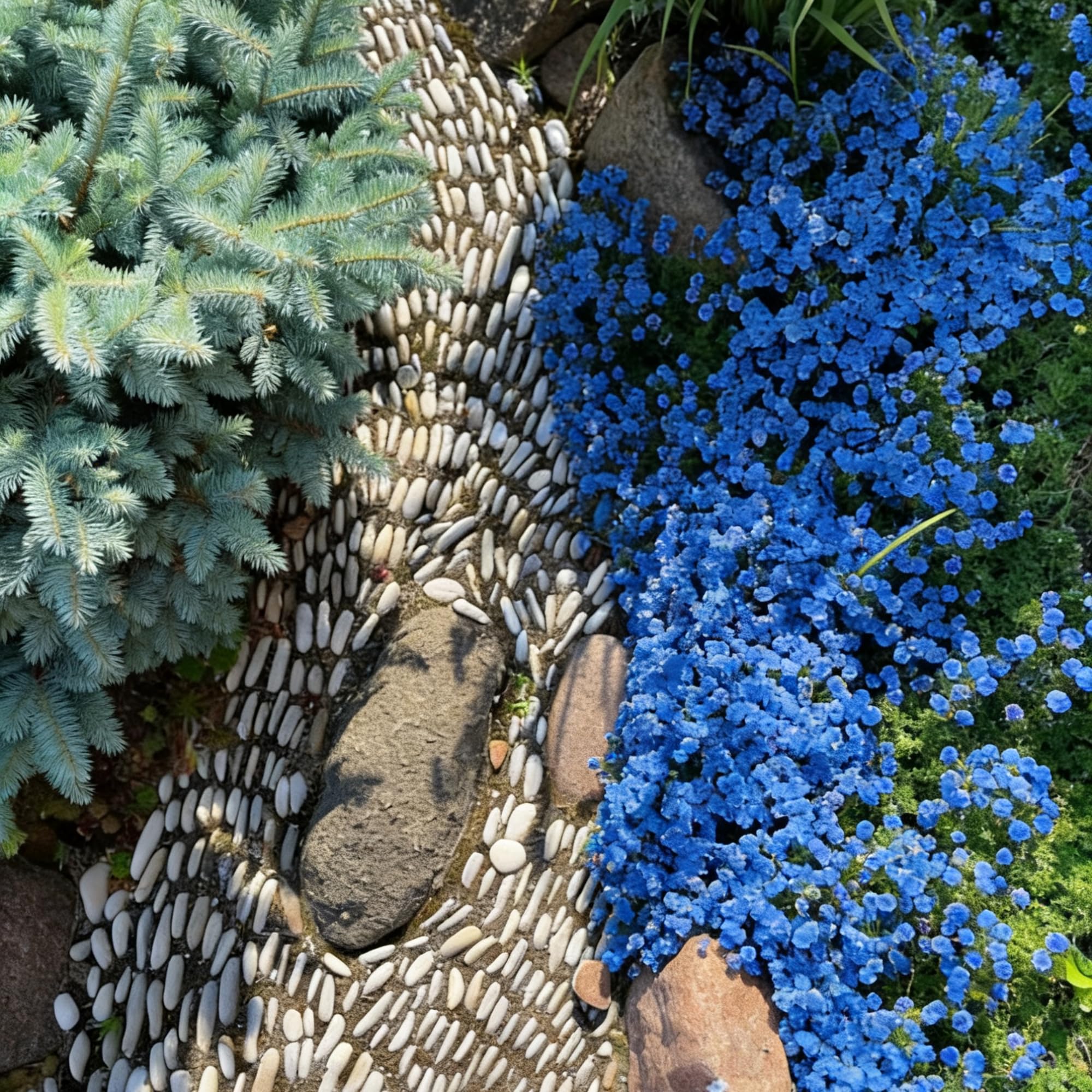 Mixrug blue creeping thyme seeds attract bees for a pollinator-friendly garden.