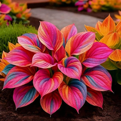 Mixrug blue hosta seeds add color and texture to borders.