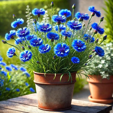 Mixrug blue pink purple blooms add vibrant color to cottage gardens.