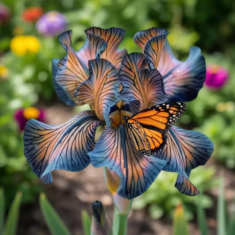 Mixrug border garden iris seeds create compact, naturalizing front-edge displays.