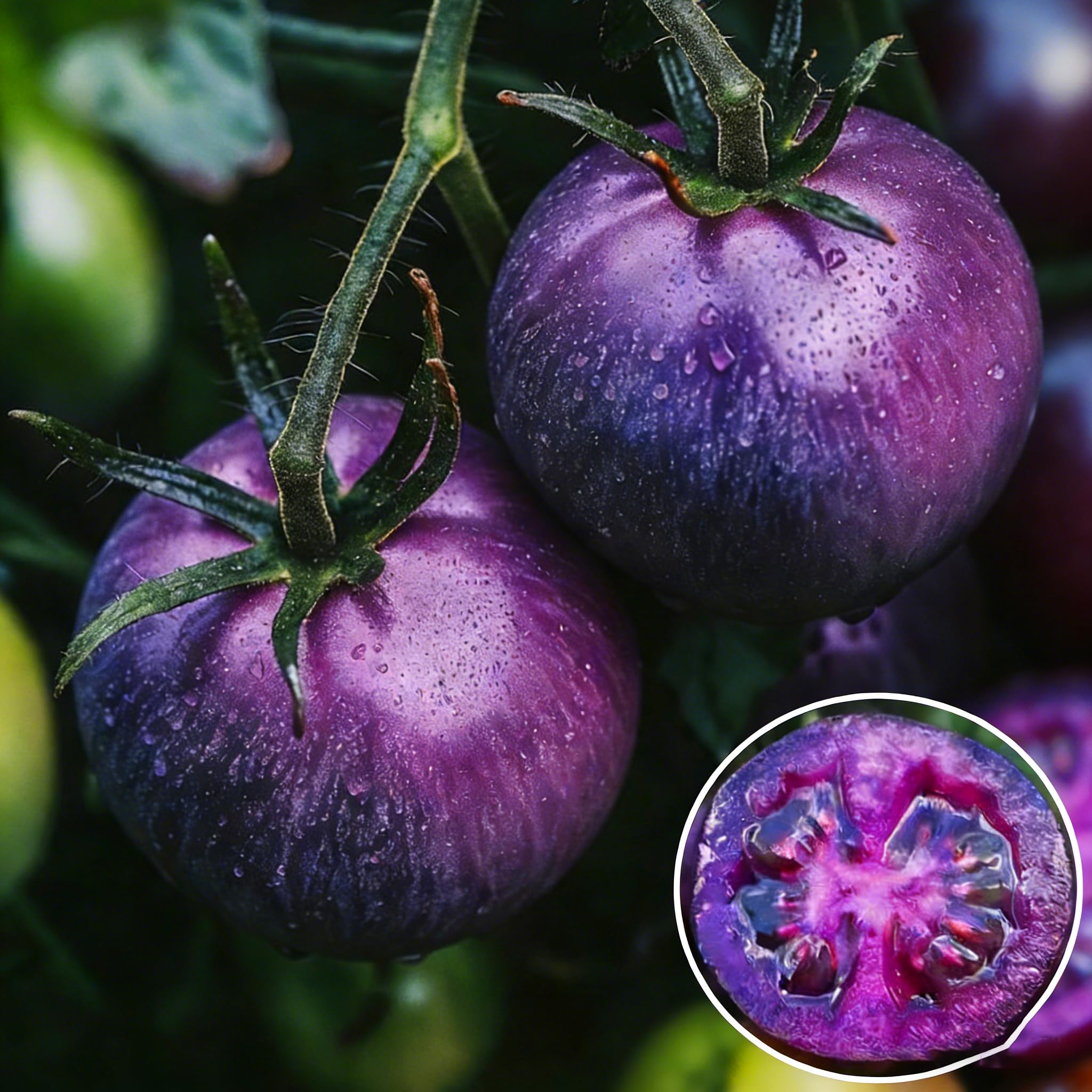Close-up of Mixrug Dwarf Cherokee tomato seeds for planting