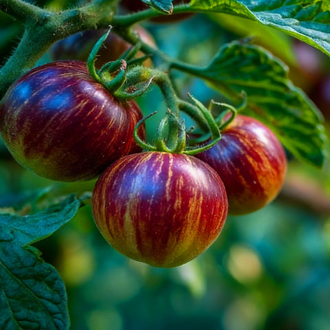 Mixrug Dwarf Cherokee tomato seeds fruit on vine ready to harvest