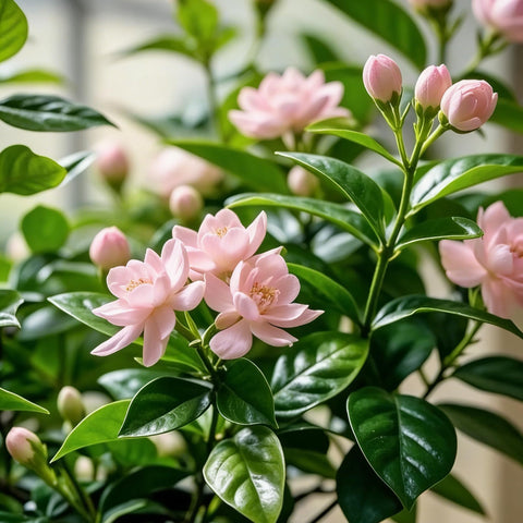 Mixrug fragrant jasmine blooms filling the air with a light scent.