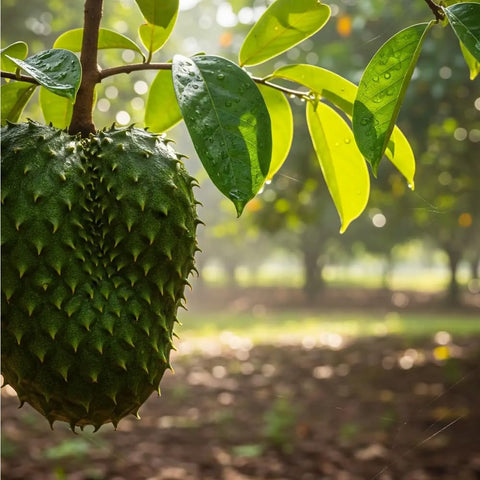 Mixrug hand holding soursop seed ready for planting and soil prep.