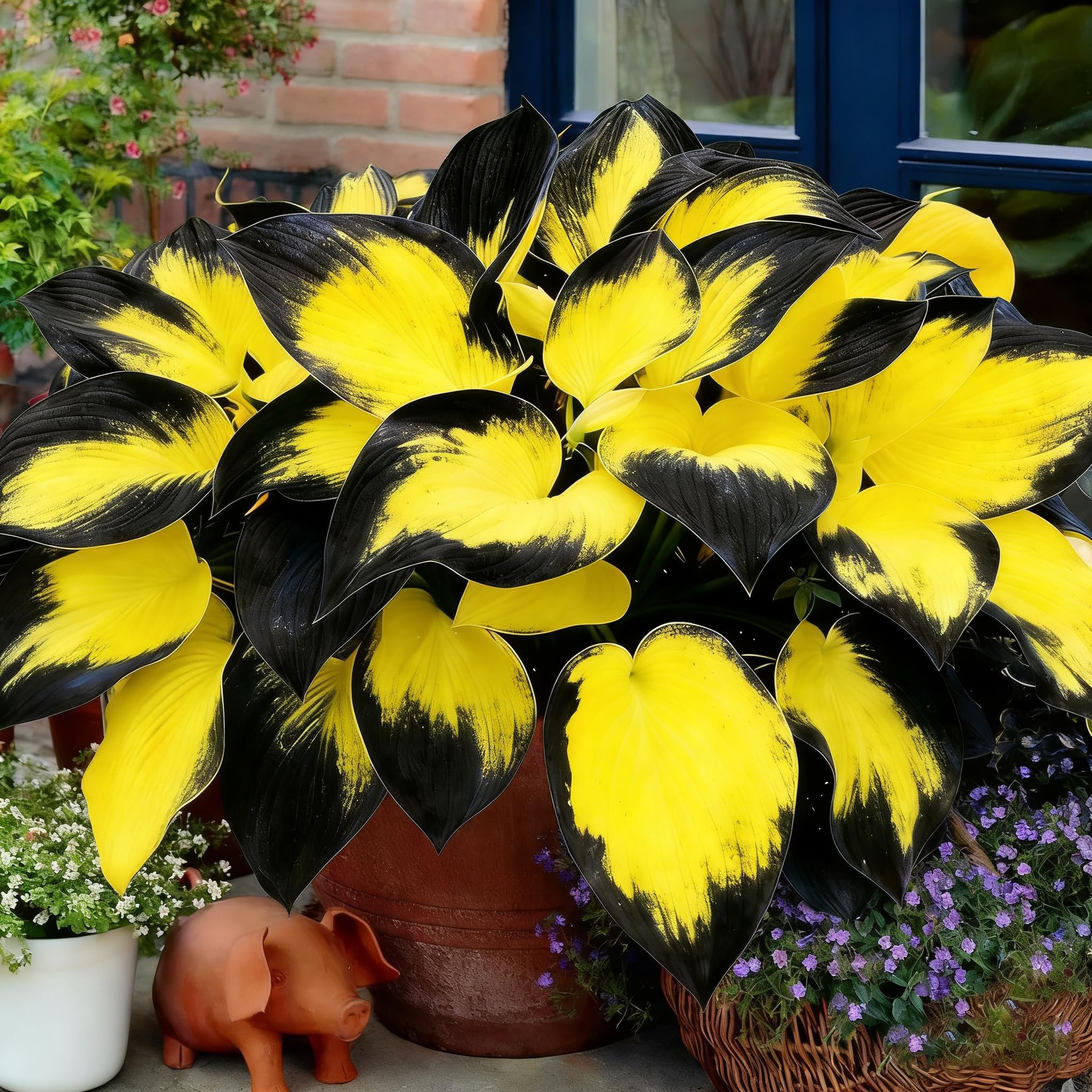 Mixrug hosta leaves vibrant image highlights color accents for borders and containers.