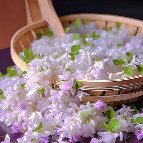 Mixrug jasmine flowers brightening containers and hanging baskets on patios.