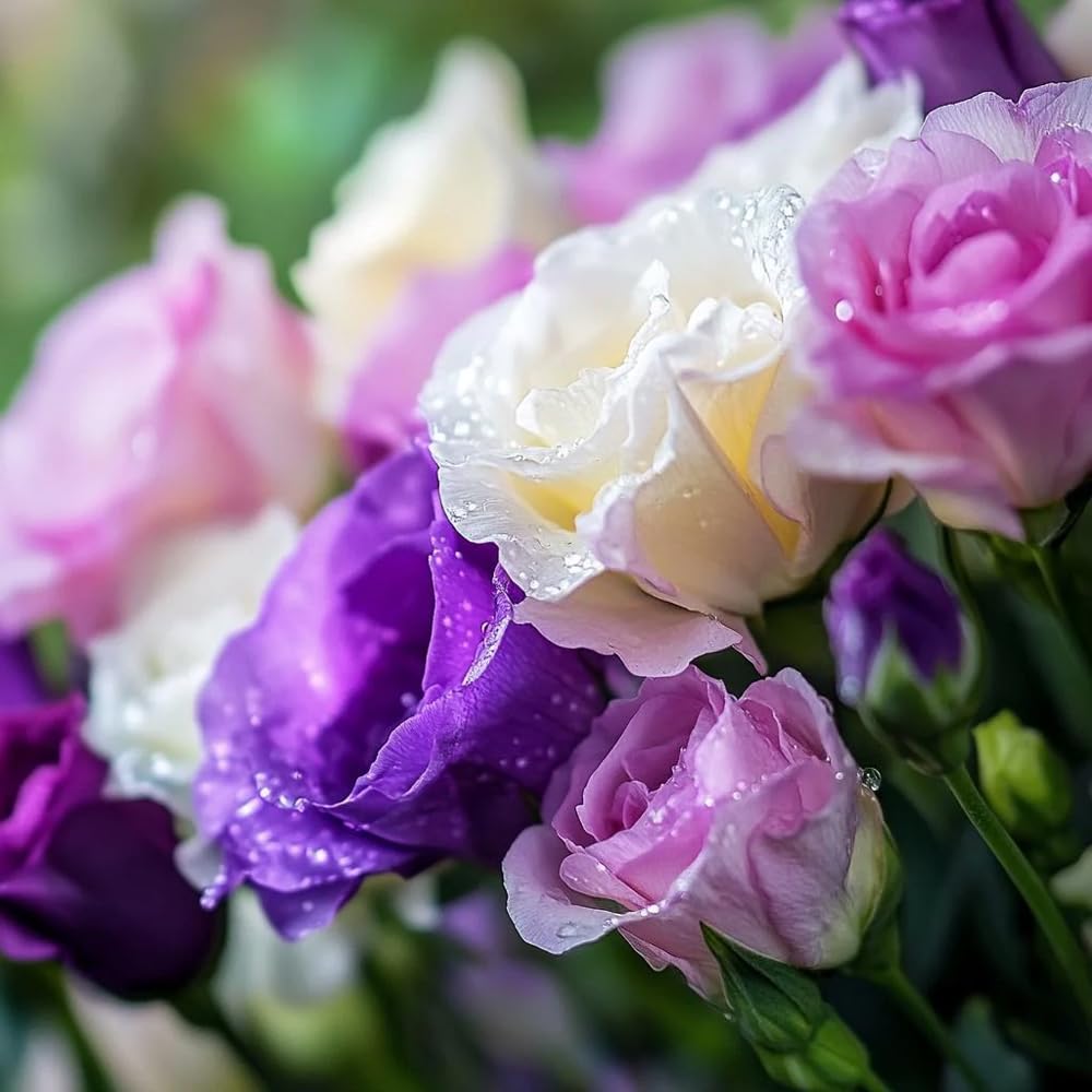 Mixrug lisianthus seeds full sun garden growth for vibrant summer color.
