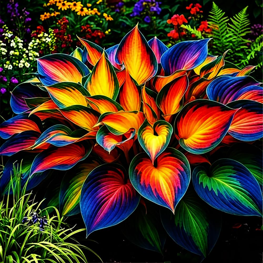 Mixrug Mixed 117+ Hosta seeds provide drought-tolerant ground cover for shaded spaces.