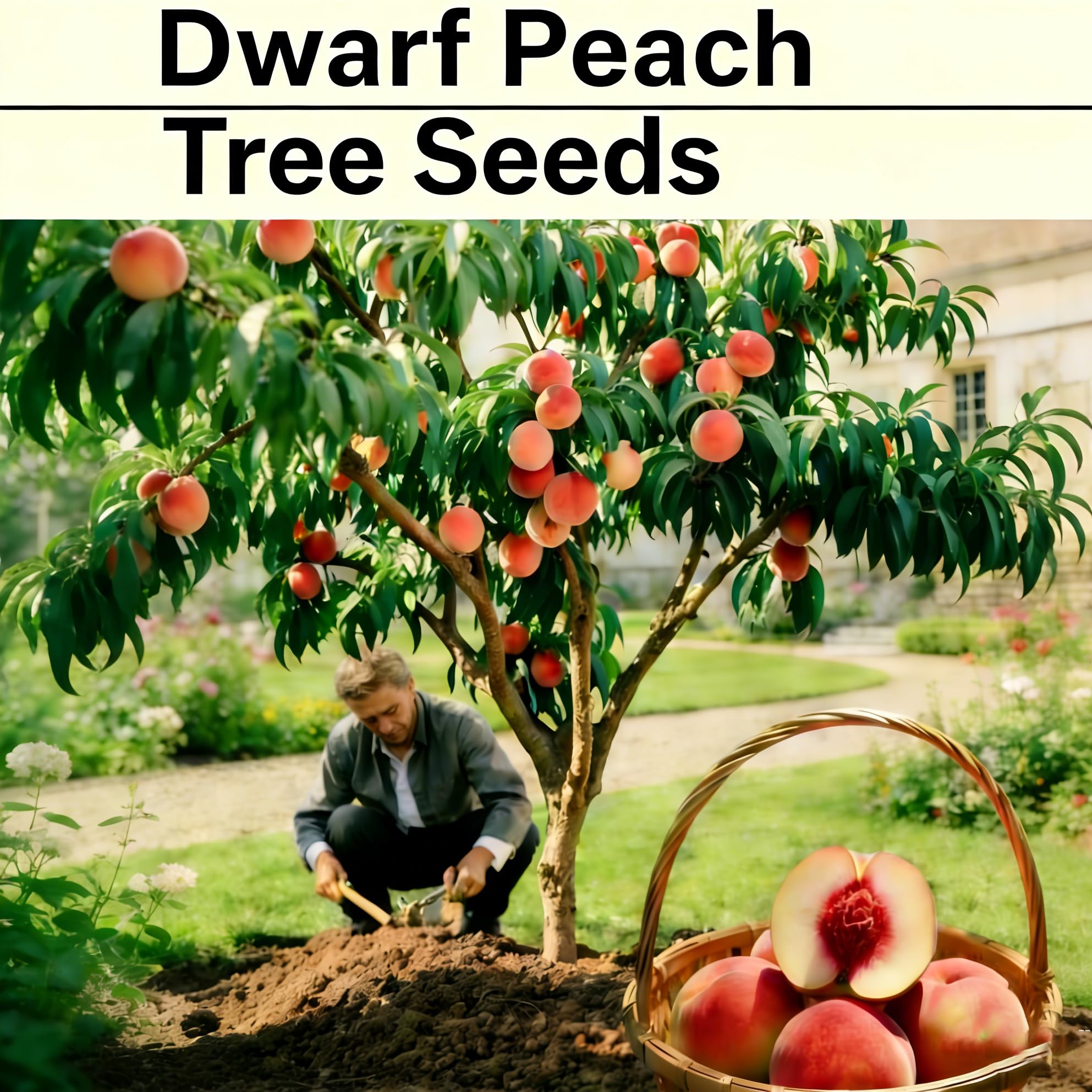Mixrug Organic Dwarf Peach Seeds fragrant flowers attracting pollinators