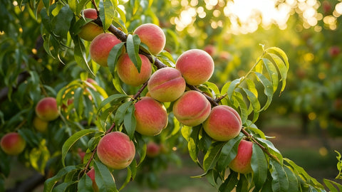 Mixrug Organic Dwarf Peach Seeds transplanted from pot to garden