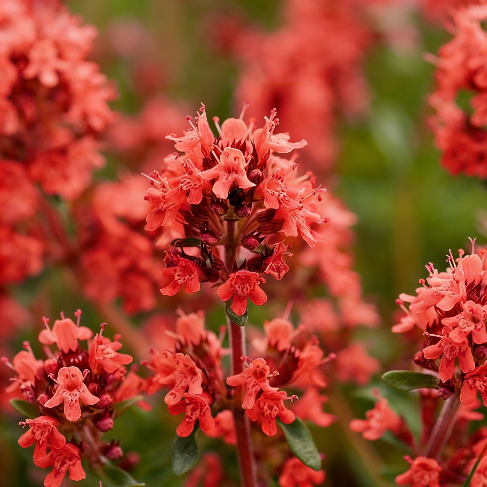 Mixrug Red Creeping Thyme suited for dry landscapes, drought-tolerant once established.