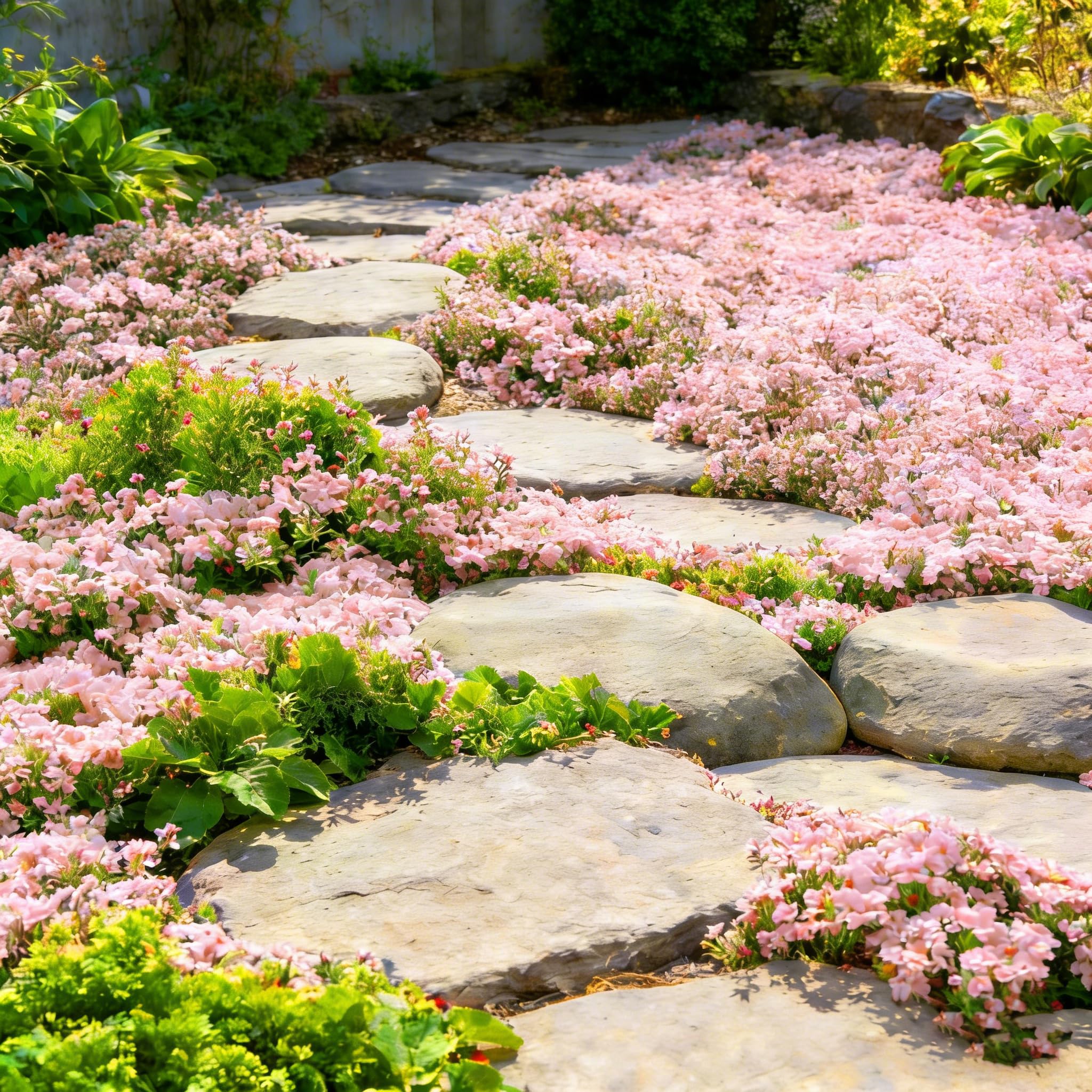 Mixrug thymus serpyllum planting guide showing 8-12 inch spacing