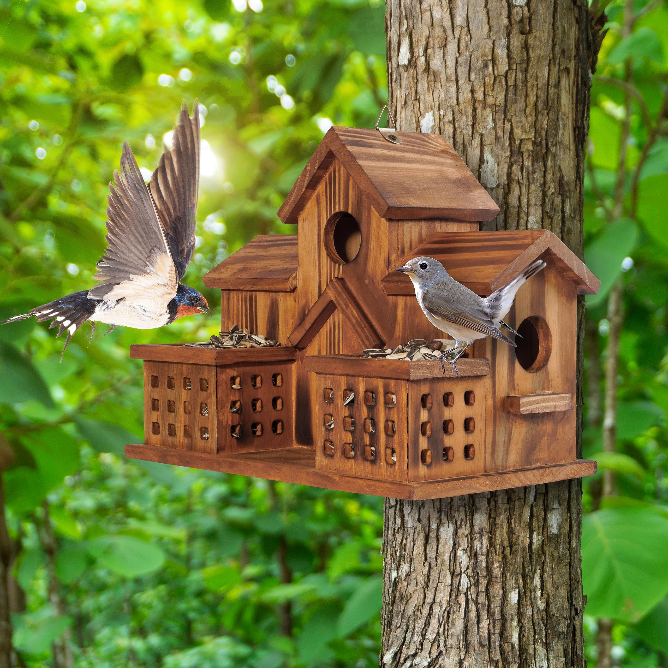 MIXUMON front feeders invite birds to feed and nest