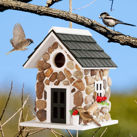 MIXUMON bird house with one-point-five-inch entrance for small birds