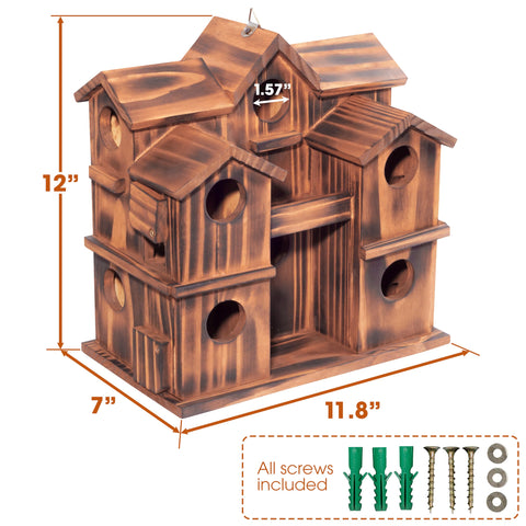 MIXUMON entrance holes 1.57 inches sized for small backyard birds and predator protection.