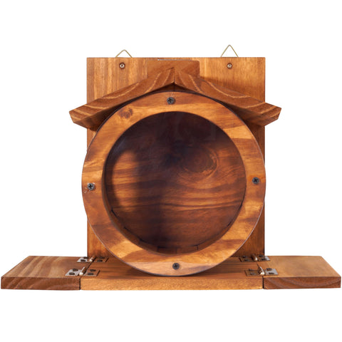 MIXUMON Wood Squirrel Feeder pre-assembled for quick setup.
