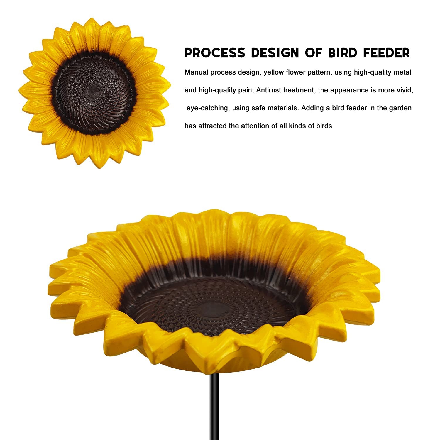 MIXXIDEA 31-inch stake keeps the feeder steady in wind