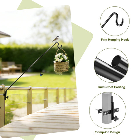 MIXXIDEA adjustable clamp fits fences up to 2.5 inches thick.