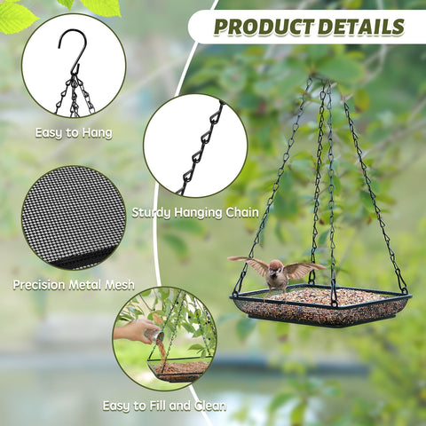 Four sturdy hanging chains on the MIXXIDEA feeder ready for outdoor use