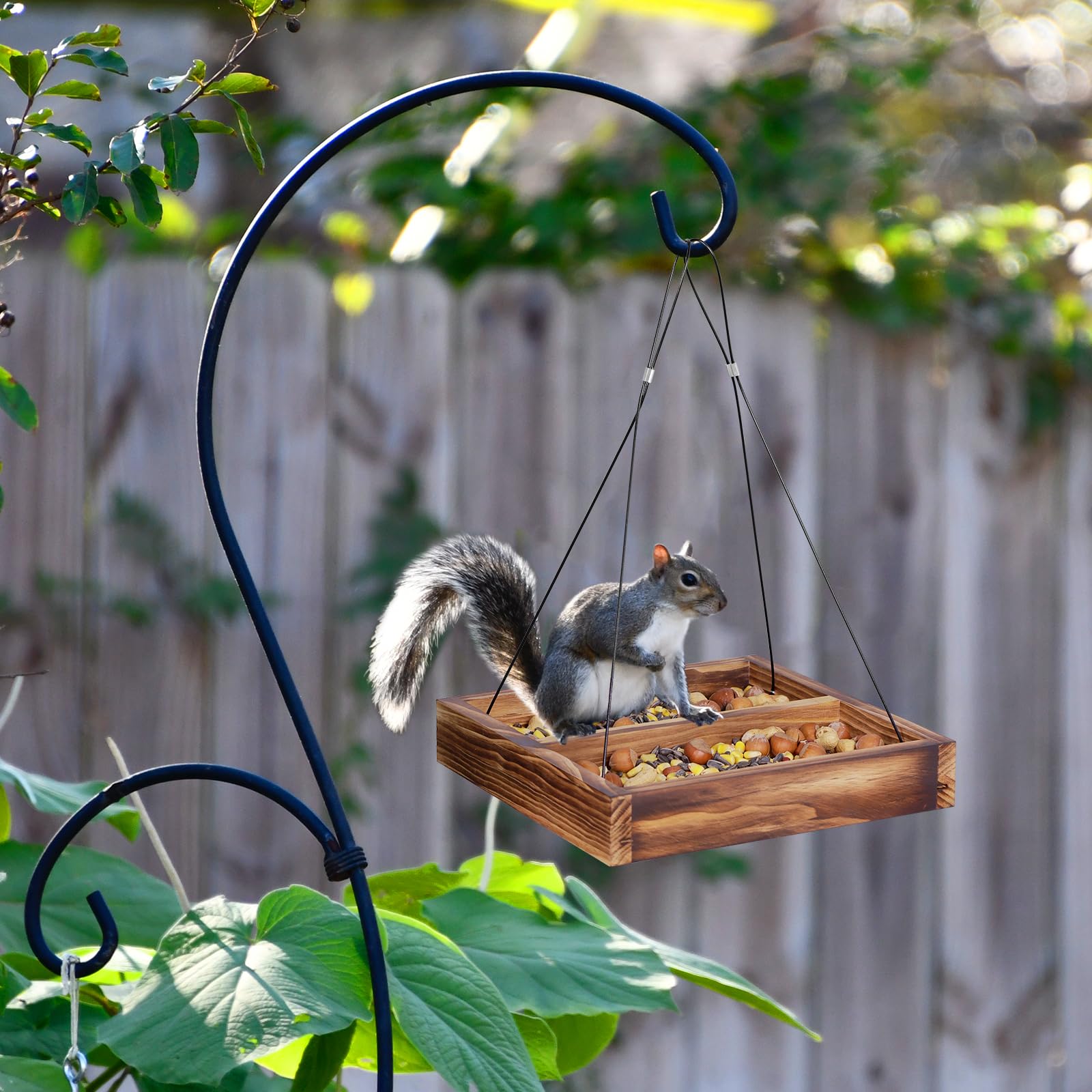 MIXXIDEA included nails help prepare corn for squirrels beside the tray
