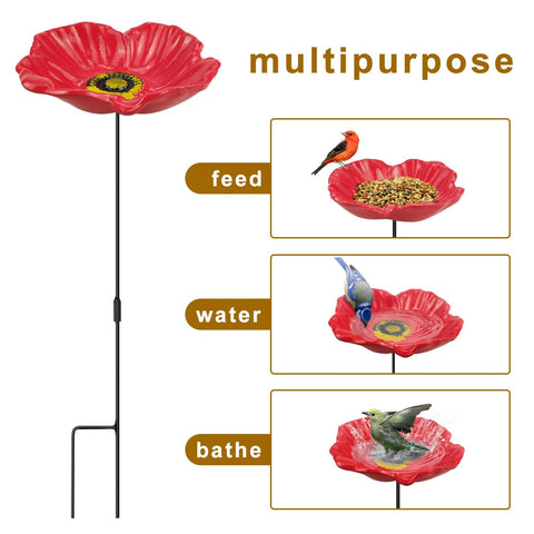 MIXXIDEA Redflower bath tray metal draws birds with sunflower-pattern plate