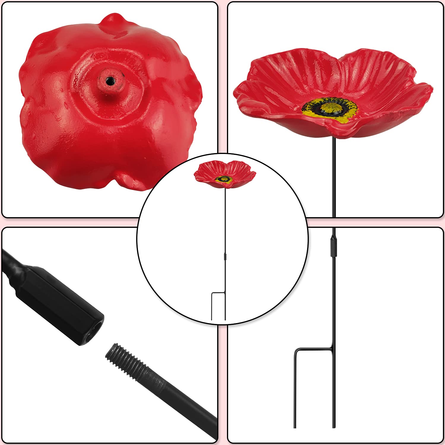 MIXXIDEA Redflower bird-feeder tray decor blends with patios and invites wildlife