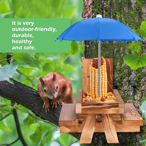 MIXXIDEA cedar decorative panels on the feeder boost garden charm.