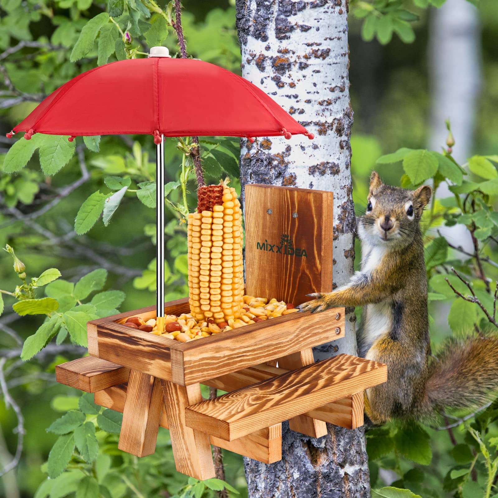 MIXXIDEA Squirrel Feeder corn cob holder keeps food steady