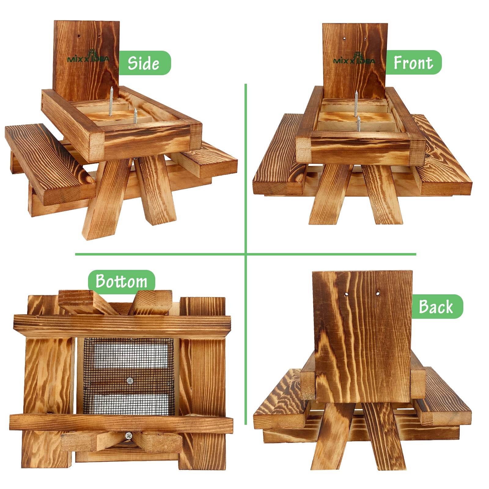 MIXXIDEA Squirrel Feeder easy install with ground or tree mounting