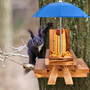 MIXXIDEA garden-friendly feeder doubles as wildlife-friendly decor in yard.