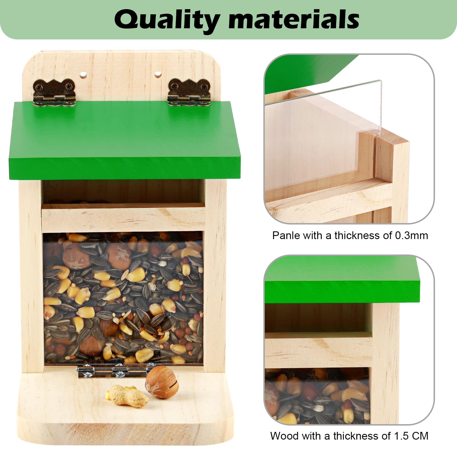MIXXIDEA green-cover design adds garden charm while protecting feed.