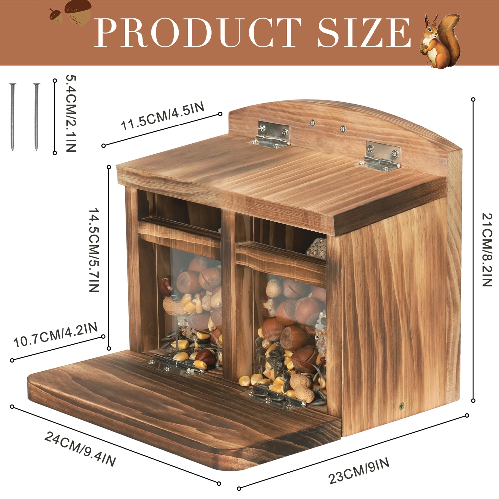 MIXXIDEA wooden feeder for outdoors blends with garden spaces.