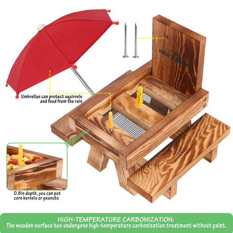 MIXXIDEA Squirrel Feeder sturdy triangle legs for stability