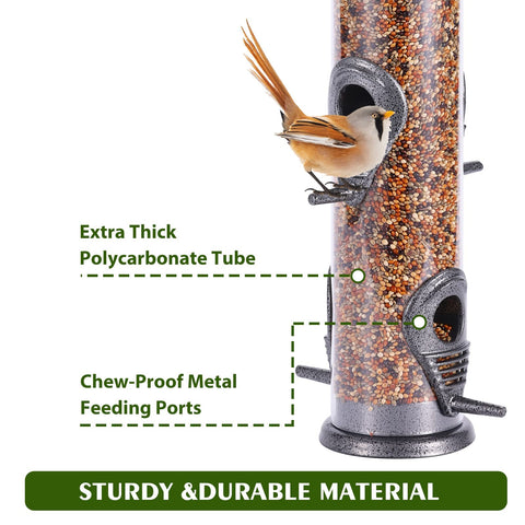 MIXXIDEA squirrel-proof design protects seeds from curious mammals